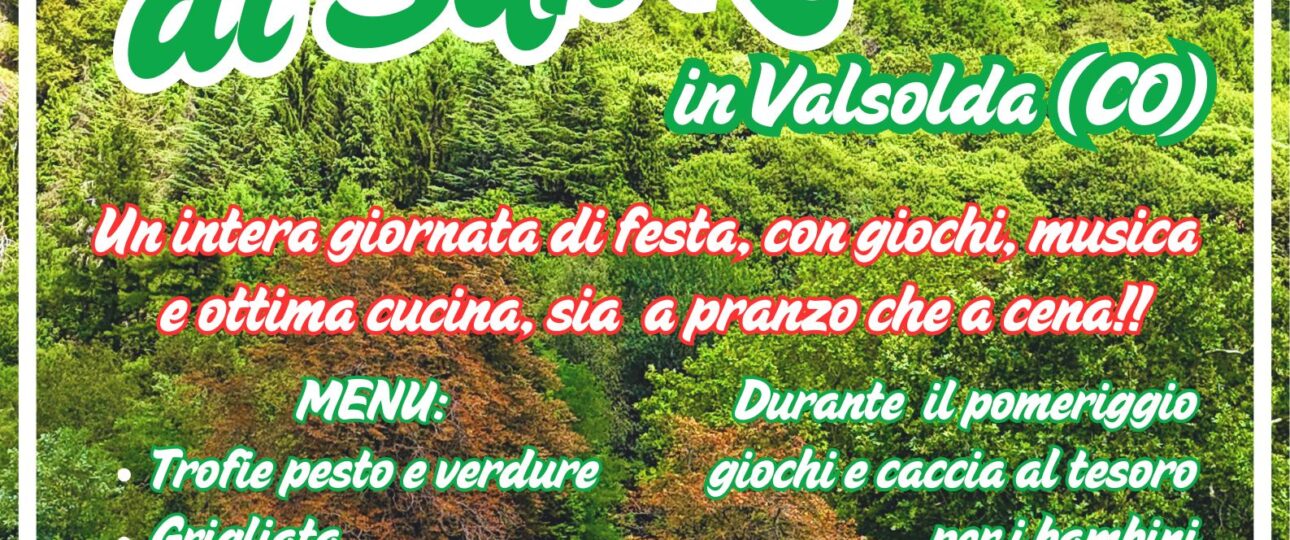 Locandina Festa di San Rocco in Valsolda (CO) il 17 agosto, giornata con cucina tipica, giochi per bambini e musica live con Simba.