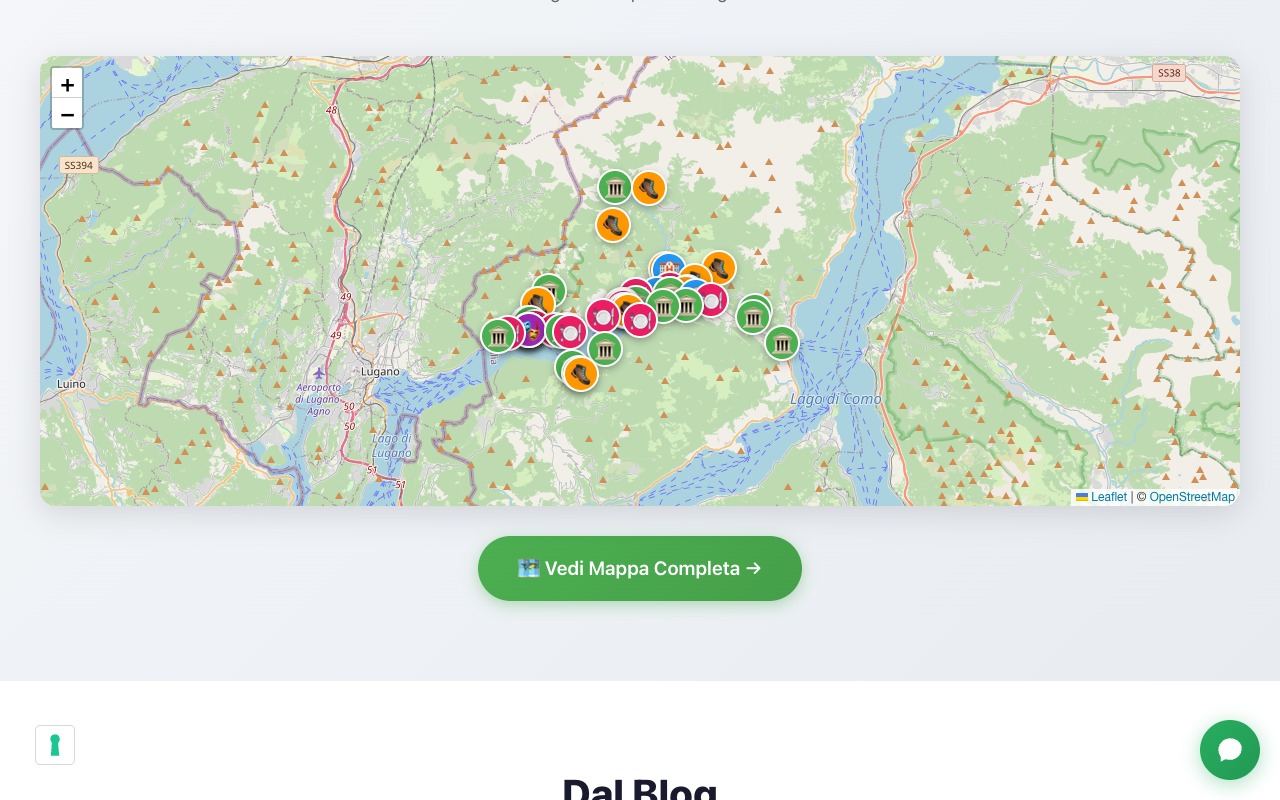 Mappa interattiva con tutti i punti di interesse colorati per categoria