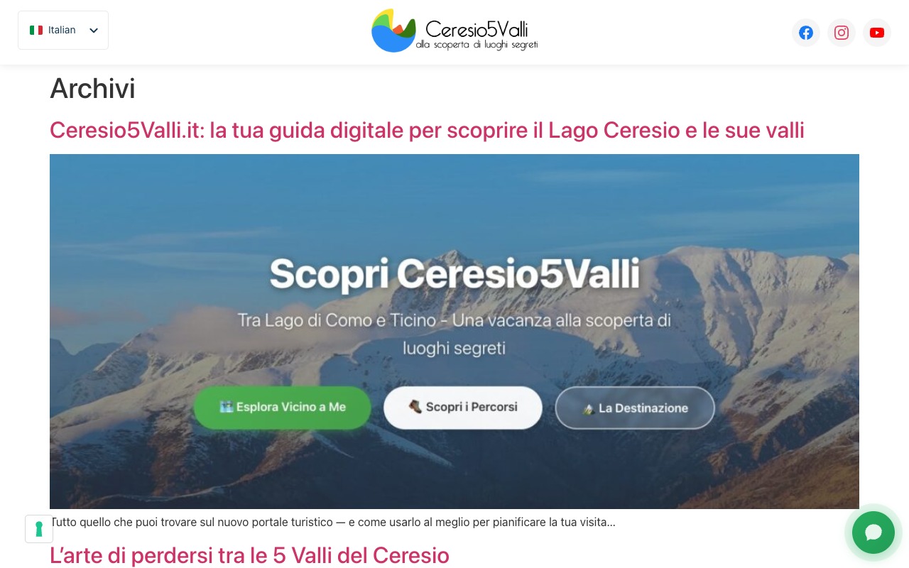 Pagina Blog con archivio articoli