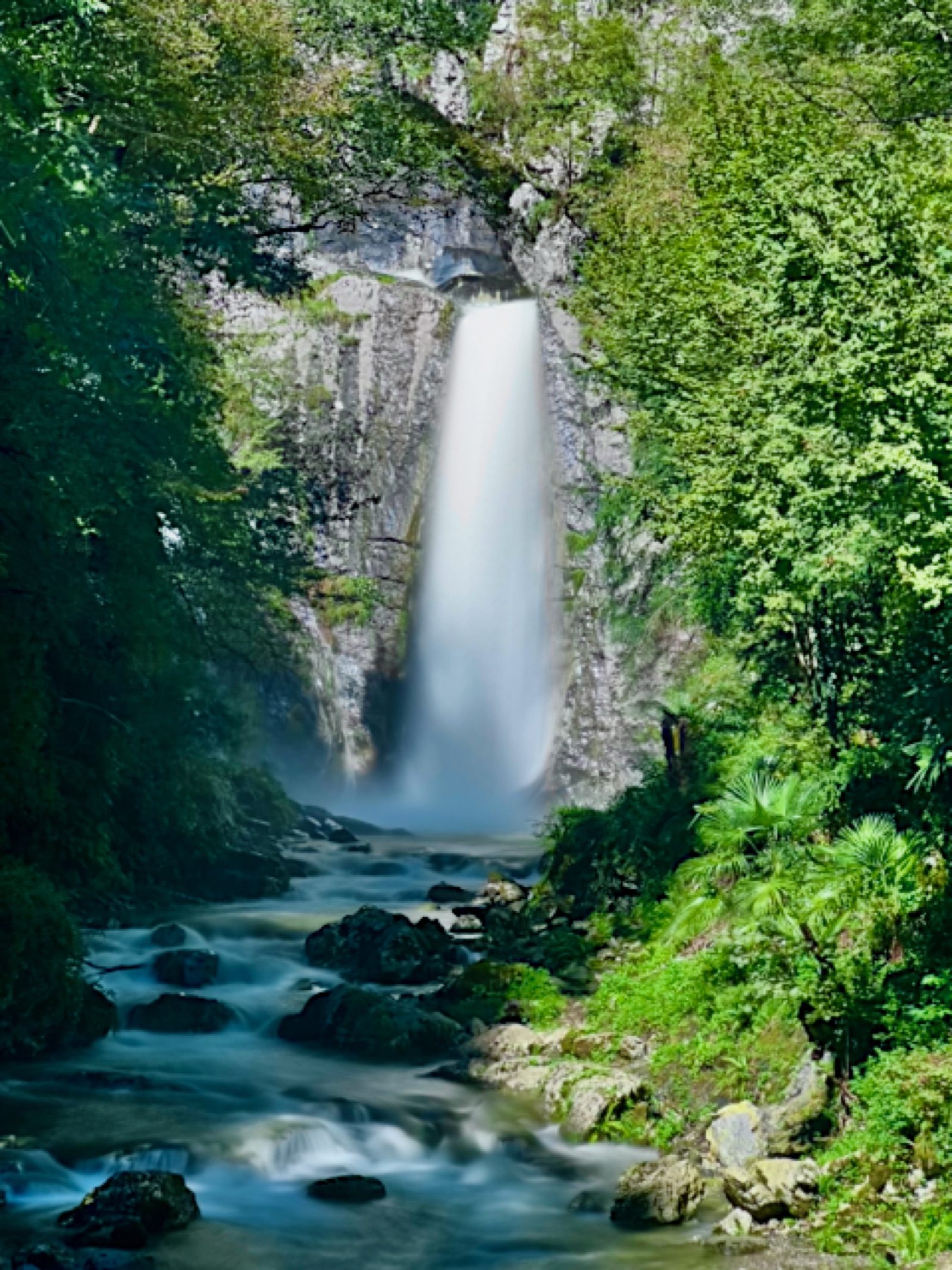 Cascata nascosta nel verde