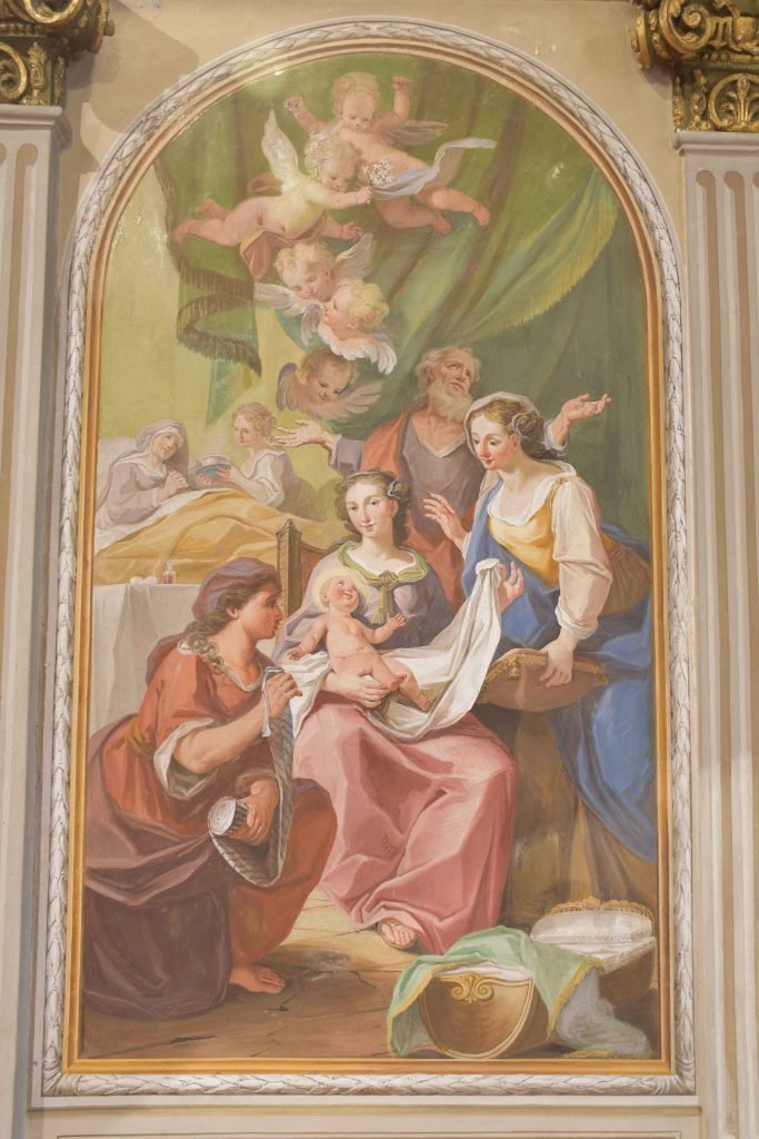 Nascita di Maria - Affresco