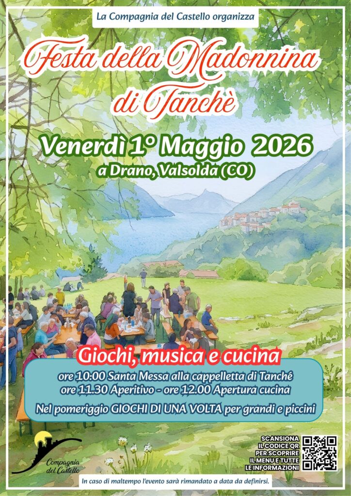 Locandina Festa della Madonnina di Tanchè 1 maggio 2026 Drano Valsolda