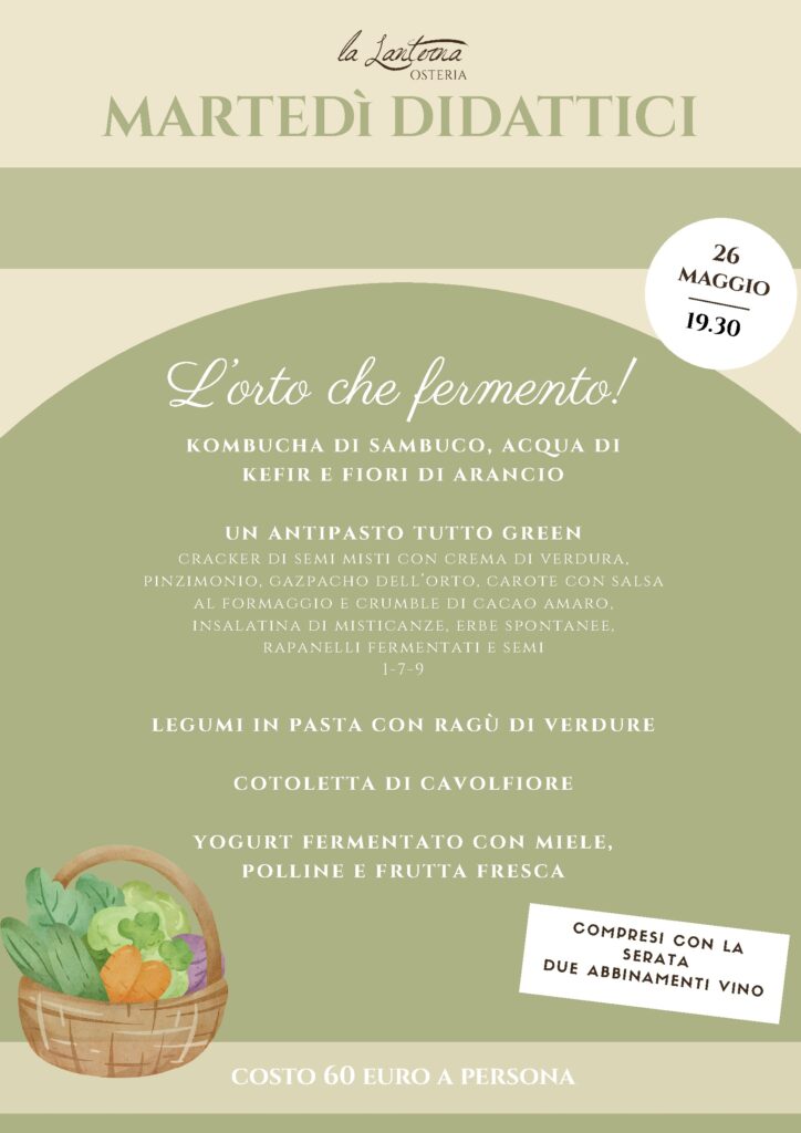 Locandina Martedì Didattico L'Orto che Fermento - 26 maggio 2026 Osteria La Lanterna