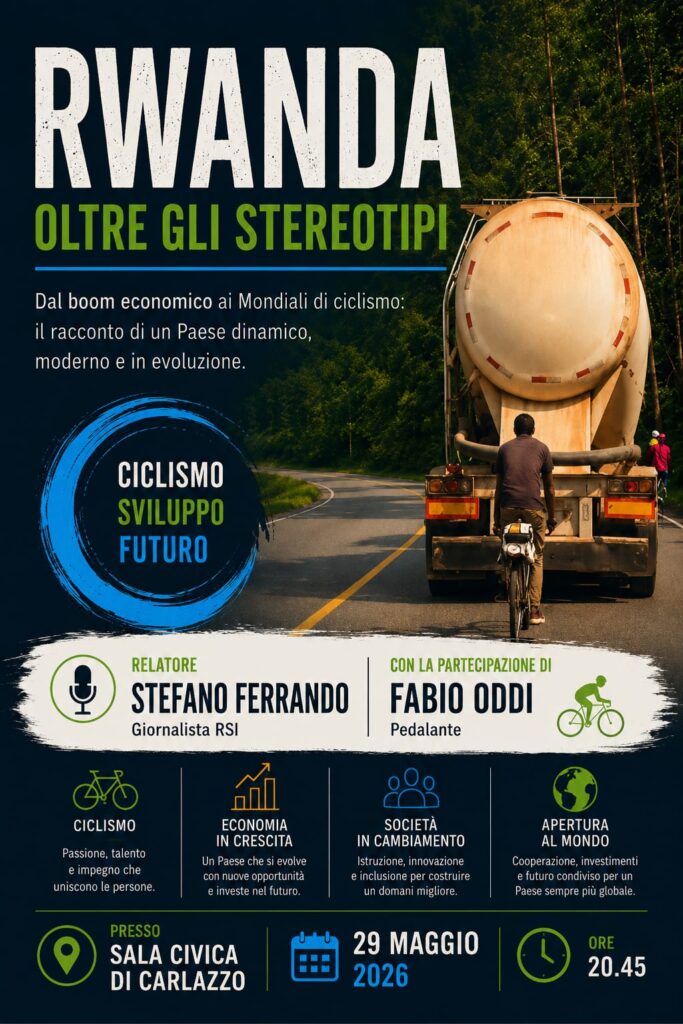 Locandina conferenza Rwanda oltre gli stereotipi - Carlazzo 29 maggio 2026