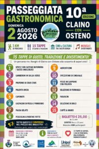 Le 15 tappe enogastronomiche della Passeggiata Gastronomica di Claino con Osteno 2026