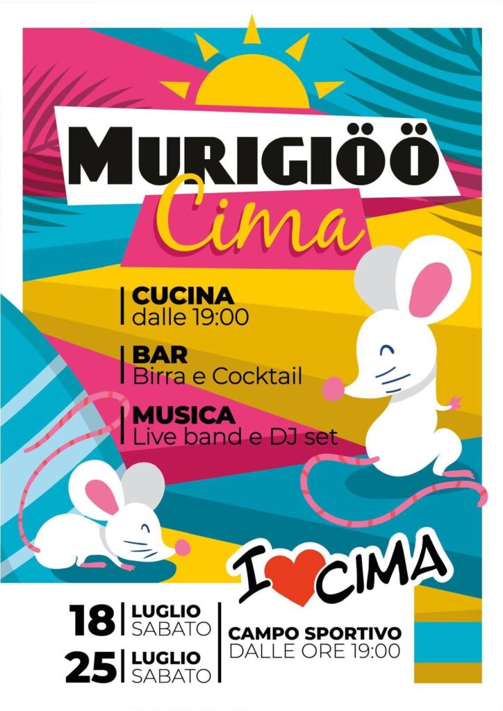 Locandina della Festa dei Murigiöö a Cima, Porlezza, 18 e 25 luglio 2026
