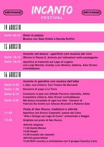Programma completo Incanto Festival 2026 a Naggio: eventi del 14, 15 e 16 agosto